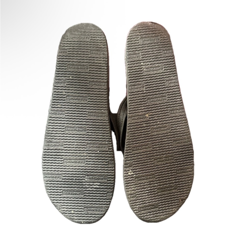 Rainbow Leather Double Layer Charcoal Flip Flops,… - image 4